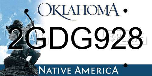 2GDG928 Oklahoma License Plate