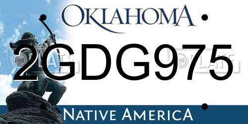 2GDG975 Oklahoma License Plate