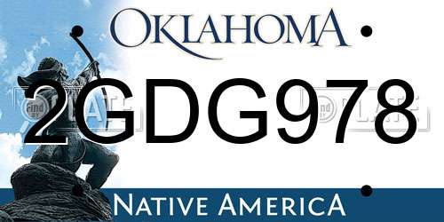 2GDG978 Oklahoma License Plate