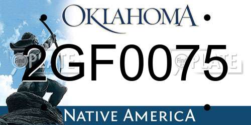 2GF0075 Oklahoma License Plate