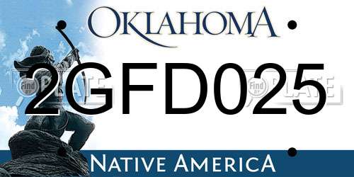 2GFD025 Oklahoma License Plate