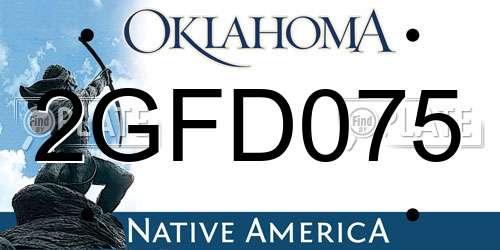 2GFD075 Oklahoma License Plate