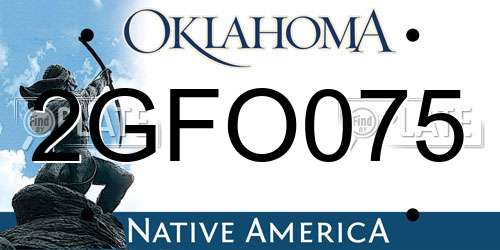 2GFO075 Oklahoma License Plate