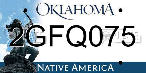 2GFQ075 Oklahoma License Plate
