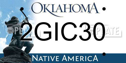 2GIC30 Oklahoma License Plate