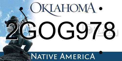 2GOG978 Oklahoma License Plate