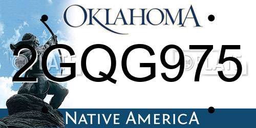 2GQG975 Oklahoma License Plate