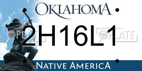 2H16L1 Oklahoma License Plate