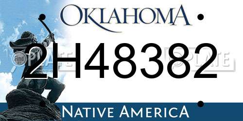 2H48382 Oklahoma License Plate
