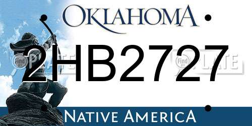 2HB2727 Oklahoma License Plate