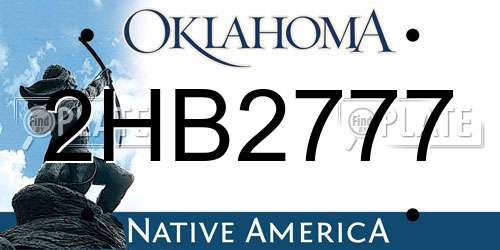 2HB2777 Oklahoma License Plate