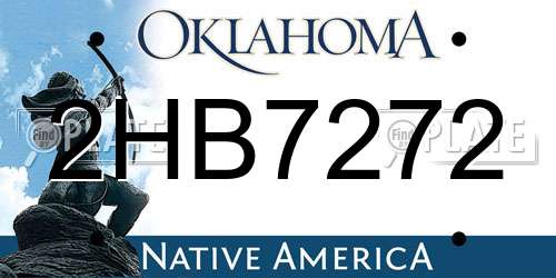 2HB7272 Oklahoma License Plate