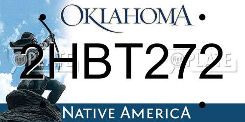2HBT272 Oklahoma License Plate