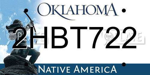 2HBT722 Oklahoma License Plate