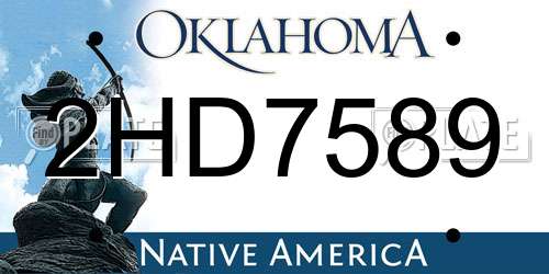 2HD7589 Oklahoma License Plate