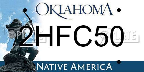 2HFC50 Oklahoma License Plate