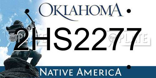 2HS2277 Oklahoma License Plate