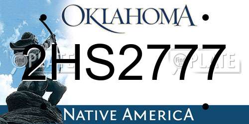 2HS2777 Oklahoma License Plate
