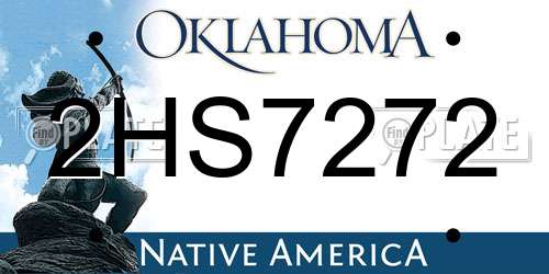 2HS7272 Oklahoma License Plate
