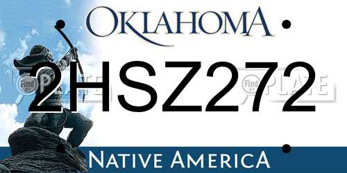 2HSZ272 Oklahoma License Plate