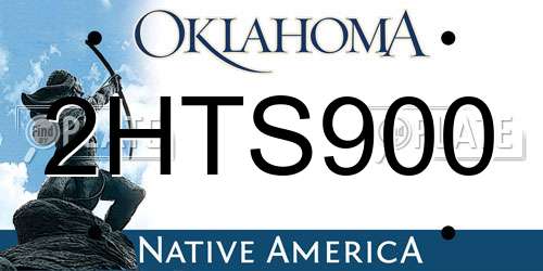 2HTS900 Oklahoma License Plate