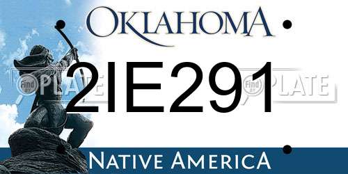 2IE291 Oklahoma License Plate