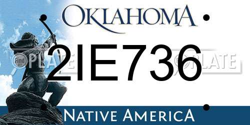 2IE736 Oklahoma License Plate