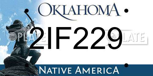2IF229 Oklahoma License Plate