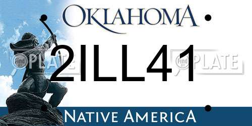 2ILL41 Oklahoma License Plate