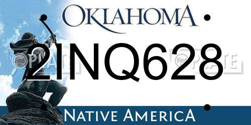 2INQ628 Oklahoma License Plate