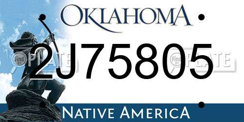 2J75805 Oklahoma License Plate