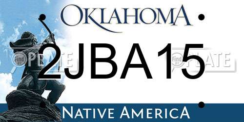 2JBA15 Oklahoma License Plate