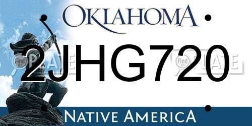 2JHG720 Oklahoma License Plate