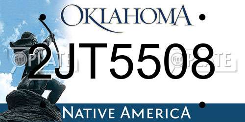 2JT5508 Oklahoma License Plate