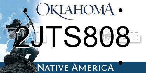 2JTS808 Oklahoma License Plate