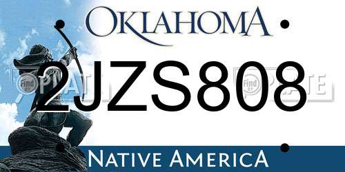 2JZS808 Oklahoma License Plate