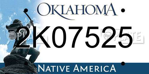 2K07525 Oklahoma License Plate