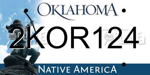2KOR124 Oklahoma License Plate