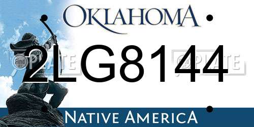 2LG8144 Oklahoma License Plate