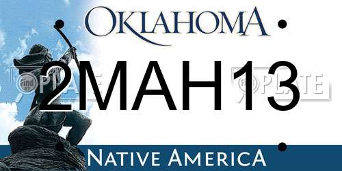 2MAH13 Oklahoma License Plate