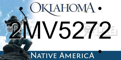 2MV5272 Oklahoma License Plate