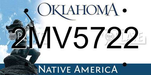 2MV5722 Oklahoma License Plate