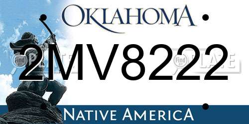 2MV8222 Oklahoma License Plate