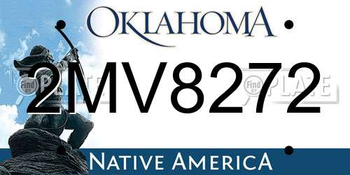2MV8272 Oklahoma License Plate