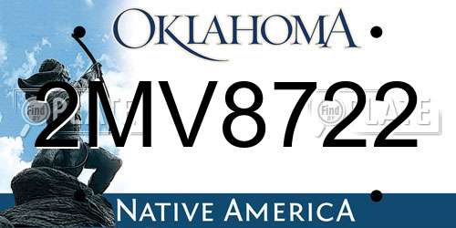 2MV8722 Oklahoma License Plate