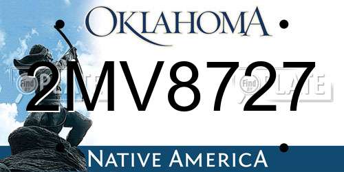 2MV8727 Oklahoma License Plate