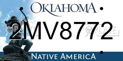 2MV8772 Oklahoma License Plate