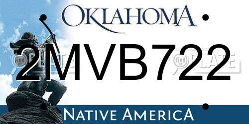 2MVB722 Oklahoma License Plate