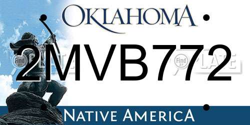 2MVB772 Oklahoma License Plate