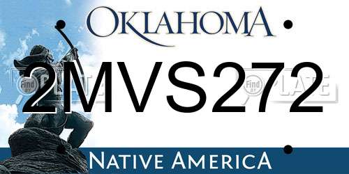 2MVS272 Oklahoma License Plate